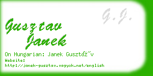 gusztav janek business card